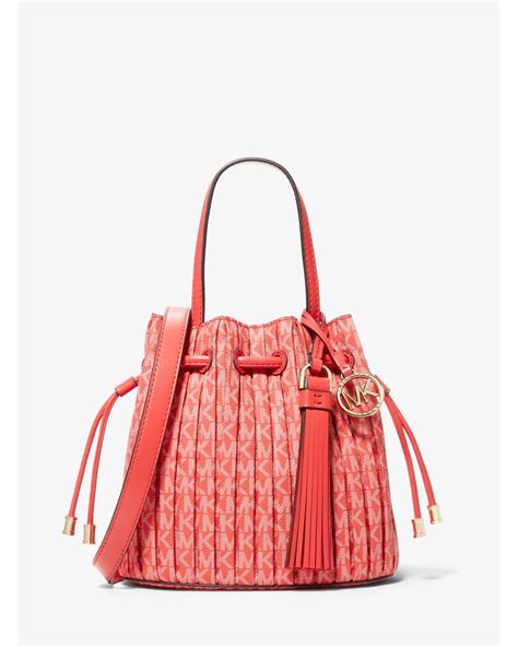 michael kors willa extra-small pleated logo tote bag|Signature Willa Extra Small Convertible Pleated Grab Tote .